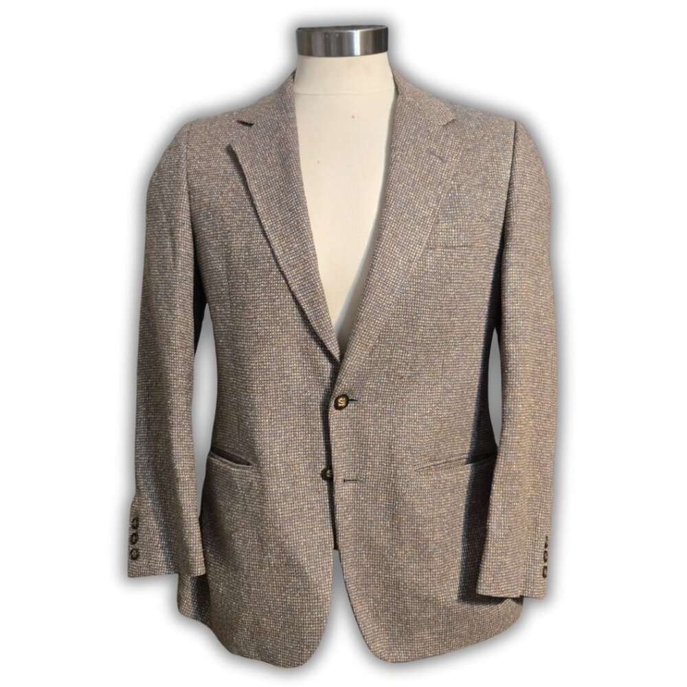 Vintage Monte Cristo Men's Size 42-44R Silk Taupe/Multi Colored Sport Coat